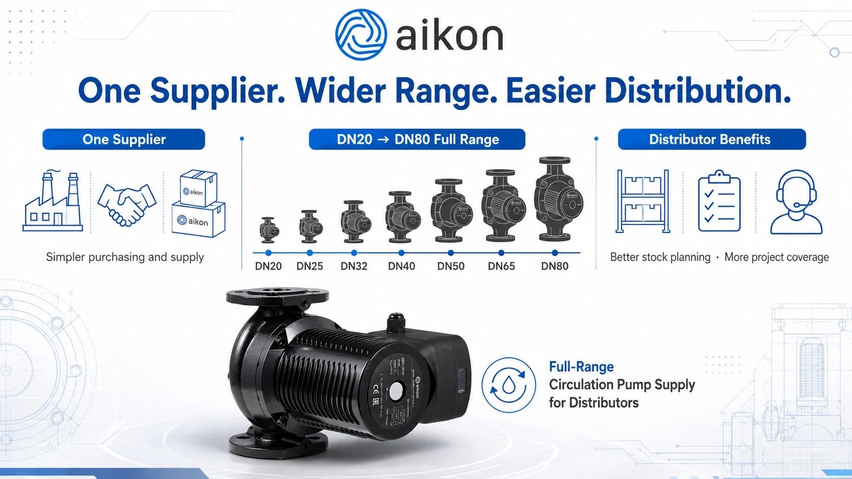 One Supplier from DN20 to DN80: Why Product Range Matters to Pump Distributors