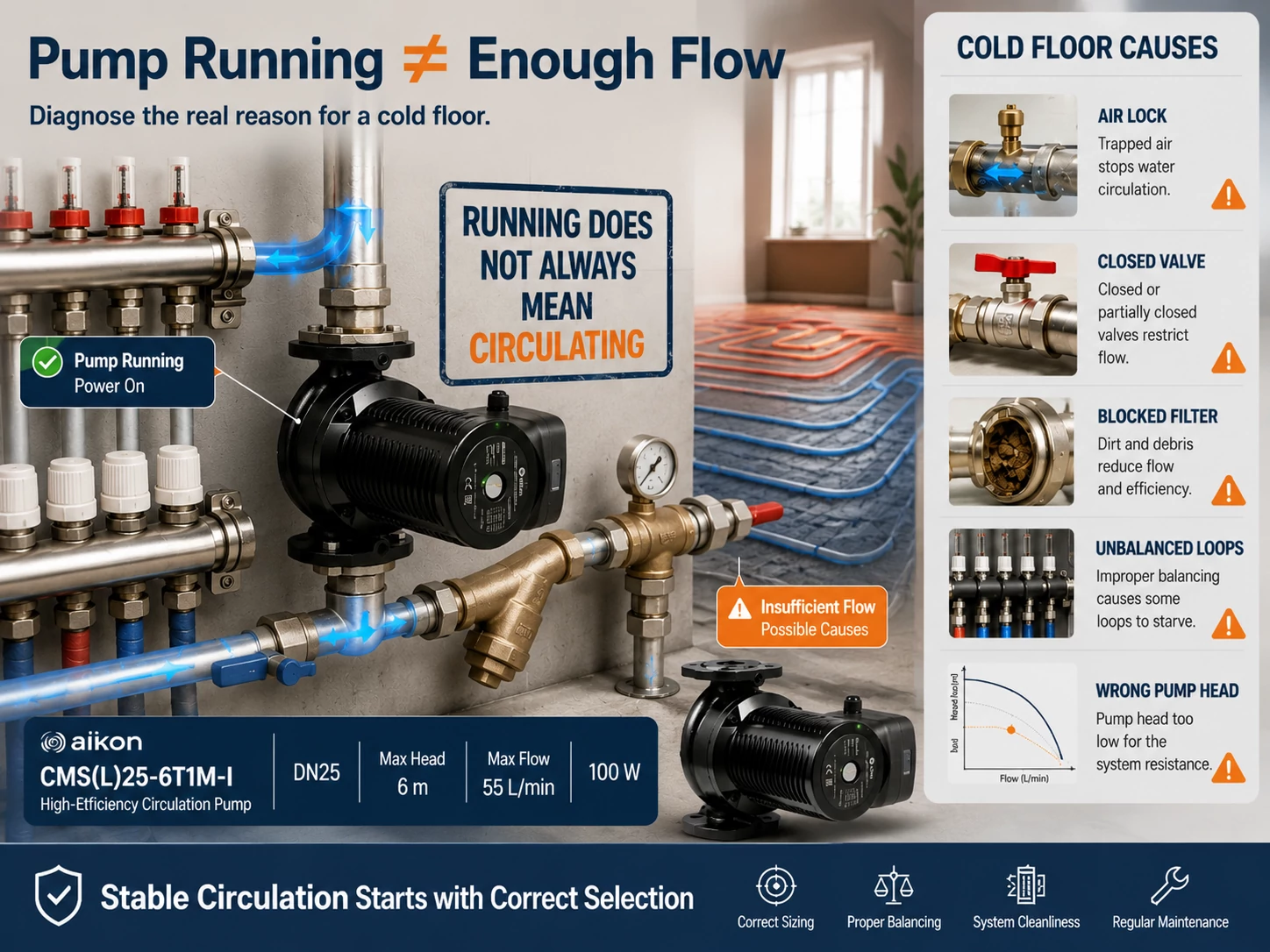 Underfloor Heating Pump Running but Floor Still Cold: What Went Wrong?