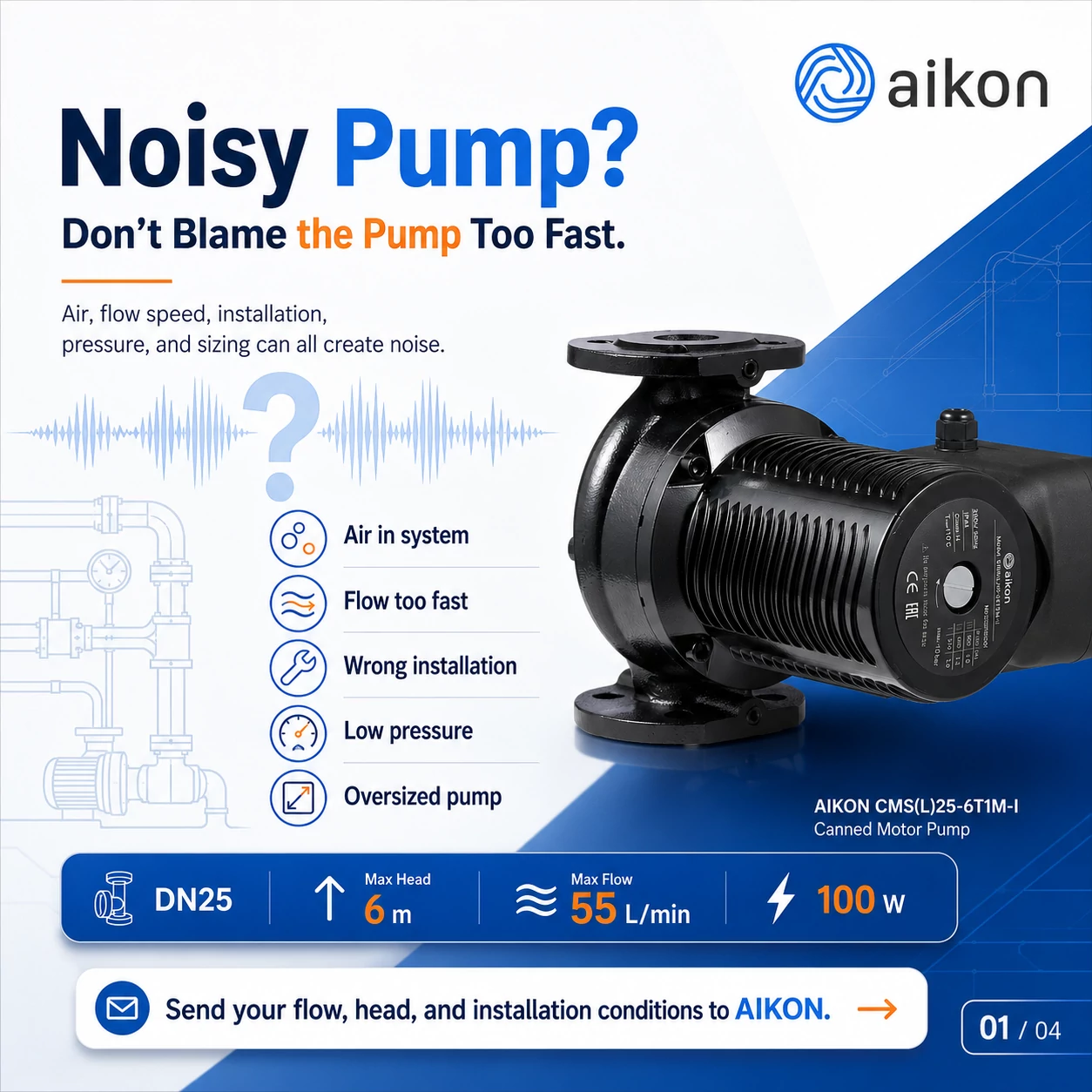 A Noisy Pump Does Not Always Mean a Bad Pump